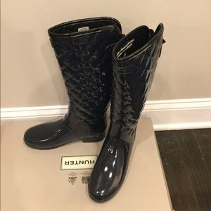 Hunter Boots refined gloss quilt Tall